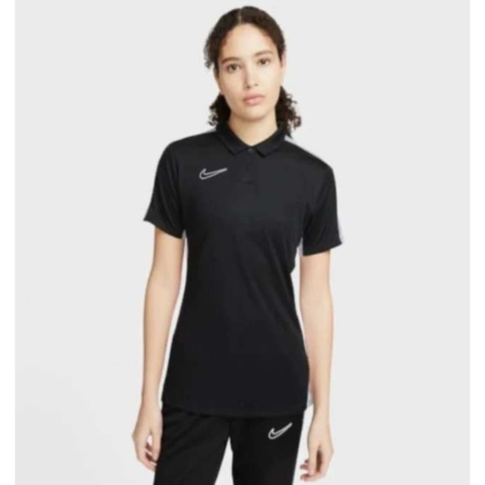 Nike Dri Fit ShortSleeve Polo Shirt Black White L Soccer SlimFit Mesh Embroidery